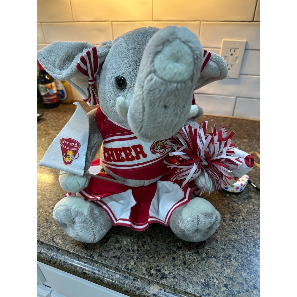 build a bear elephant with complete cheerleader outfit‎ with pom poms